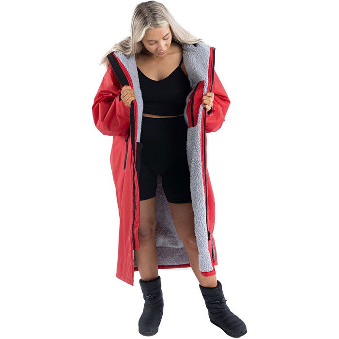 2023 Dryrobe Advance Cambio De Manga Larga Robe DR100L - Red / Gris